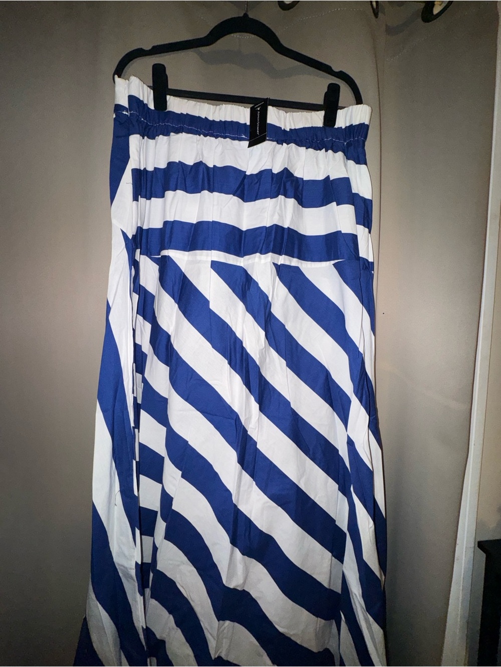 Ashley Stewart Blue and White Striped Maxi Skirt